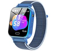 PTHTECHUS Montre Connectée pour Enfant Contes de Fées, Montre Intelligente pour Filles et Garçons, Jeux de Puzzle SOS Lampe de Poche Réveil, Cadeau d'anniversaire pour Enfants (Bleu)