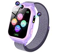 PTHTECHUS Montre Intelligente pour Enfant - 1,68" - pour Fille et garçon - avec Appel, SOS, 18 Jeux, Musique, Appareil Photo, réveil, Lampe de Poche - Montre Intelligente pour Enfants - Cadeau