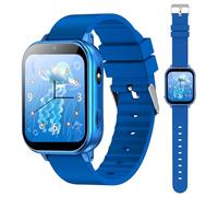PTHTECHUS Montre Intelligente pour Enfant avec Appareil Photo, Lecteur MP3, pour Apprendre et Jouer, Cadeau pour Enfants de 3 à 12 Ans, Bleu