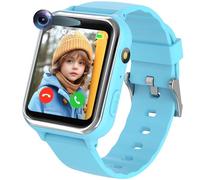PTHTECHUS Montre Intelligente pour Enfant, avec Lecteur de Musique, vidéo, réveil, 13 Jeux, Appareil Photo, Montre Intelligente SOS, Cadeau pour garçons et Filles âgés de 4 à 12 Ans (Bleu)