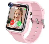 PTHTECHUS Montre Intelligente pour Enfant, avec Lecteur de Musique, vidéo, réveil, 13 Jeux, Appareil Photo, Montre Intelligente SOS, Cadeau pour garçons et Filles âgés de 4 à 12 Ans (Rose)