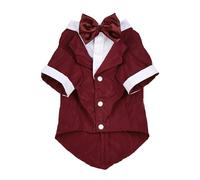 PTILSERY Combinaison de smoking pour animaux de compagnie, vêtements de mariage en plein air avec nœud papillon, chemise multicolore pour petits chats et chiens