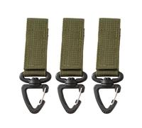 PTILSERY Lot de 3 mousquetons tactiques à suspendre à la ceinture en nylon avec boucle rotative à 360 degrés