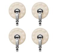 PTILSERY Lot de 4 ventouses vintage ondulées pour salle de bain ABS et acier Sunction Crochet pour porte en verre et Windo