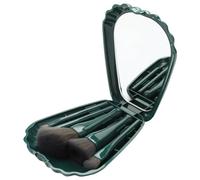 PTILSERY Lot de 5 pinceaux de maquillage de voyage avec boîte de pinceaux de maquillage pour le visage - Pinceaux à poudre - Pinceaux cosmétiques pour les yeux - Pour femme