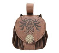 PTILSERY Sac banane médiéval en relief en cuir synthétique - Sac de taille pour cosplay - Petit sac de style ancien