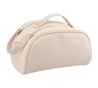 PTILSERY Trousse de maquillage de voyage étanche double S Trousse de toilette en cuir PU