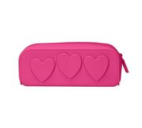 PTILSERY Trousse de maquillage en forme de cœur - Trousse de toilette en silicone pour pinceaux de maquillage