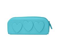 PTILSERY Trousse de maquillage en forme de cœur - Trousse de toilette en silicone pour pinceaux de maquillage