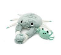 PTIPOTOS BY LES DEGLINGOS - CASSECOU LE CRABE MAMAN/BEBE - PELUCHE ULTRA DOUCE - CADEAU NAISSANCE ANNIVERSAIRE NOEL - 46CM - MENTHE