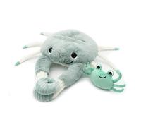 Déglingos Peluche Cassecou le crabe et son bébé Ultra douce Menthe 39 cm