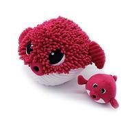 PTIPOTOS by Les DEGLINGOS - GOBETOU Poisson Globe Maman/Bebe - Peluche 2 en 1 - Cadeau Naissance Anniversaire Noel - 30CM - Betterave