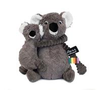 Déglingos Peluche Trankilou le Koala Maman/Bébé 2 en 1 toute douce 29 cm Gris