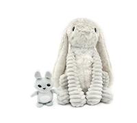Déglingos Peluche Toudou Les Ptipotos maman et bébé Gris clair (25 cm)