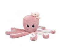 Déglingos Peluche Filou la pieuvre Maman et Bébé Les Ptipotos 45 cm Rose
