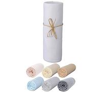 P'tit Basile Drap Housse 60x120 cm - Jersey peigné 100% Coton Bio - Blanc - pour Matelas bébé Enfant 60x120 cm - Matière Extensible Pas de Repassage - Larges Profonds Bonnets de 15 cm