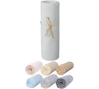 P'tit Basile - Drap Housse 60x120 cm lit bébé - Jersey peigné 100% Coton Bio - Gris Perle - Matelas bébé à barreaux cododo Parapluie 60x120 cm - Extensible Pas de Repassage - Larges Profonds Bonnets