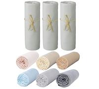 P'tit Basile Drap Housse 60x120 cm - Lot de 3 draps en Jersey peigné 100% Coton Bio - Gris Perle - pour Matelas bébé Enfant Dimensions 60x120 cm - Extensible sans Repassage - Grands Bonnets