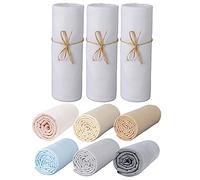 P'tit Basile - Drap Housse 70x140 cm bébé - Lot de 3 draps Jersey peigné 100% Coton Bio Gots oekotex - Blanc - Matelas Enfant Dimensions 60x120 ou 70x140 cm - Extensible sans Repassage