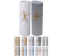 P'tit Basile Drap Housse 70x140 cm - Lot de 2 draps en Jersey peigné 100% Coton Bio - Blanc et Gris foncé - pour Matelas bébé Enfant Dimensions 60x120 ou 70x140 cm - Extensible sans Repassage