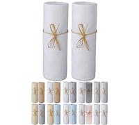 P'tit Basile Drap Housse 70x140 cm - Lot de 2 draps en Jersey peigné 100% Coton Bio - Blanc - pour Matelas bébé Enfant Dimensions 60x120 ou 70x140 cm - Extensible sans Repassage
