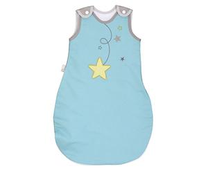 P'tit Basile - Gigoteuse été bébé - 70 cm - 0-6 Mois - Coloris Turquoise - Coton Biologique - Doublure éponge absorbante - Douillette légère et Douce - Turbulette TOG 2 - Pratique et Confortable