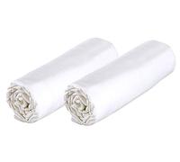 P'tit Basile - Lot x2 Draps Housse bébé Berceau cododo 50x80 cm Coton Bio - Blanc - Adaptable aux Matelas cosleeping Next2me kinderkraft Safety 1st etc... - Coton Certifié