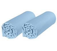 P'tit Basile - Lot x2 Draps Housse bébé couffin Ovale 40x80 cm Coton Bio - Bleu Ciel - également pour nacelles et berceaux - Coton Certifié