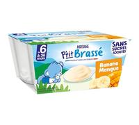 P'TIT BRASSÉ LES SANS SUCRES AJOUTÉS BANANE MANGUE DES 6 MOIS 4x90g