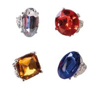 P'TIT CLOWN - 10003 - Bague Fausse Pierre Précieuse - Bijou, Accessoire de Déguisement - Parfait pour Carnaval, Fêtes à Thèmes, Cosplay, Halloween Coloris Aléatoire - Taille Unique - Vendu à l'unité