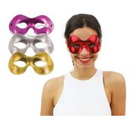P'TIT CLOWN - 10016 - Loup Métallisé en Tissu - 1 Unité - Couleur Aléatoire - Masque Déguisement Adulte - Idéal pour Compléter Tenue Carnaval, Fêtes de Fin d'Année, Nouvel An, Noël et Fêtes Costumées