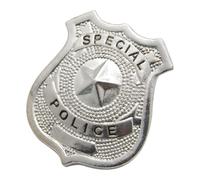 P'tit Clown - 10022 - Faux Insigne de Policier - Badge de Policier - Accessoire Déguisement Policier, Officier de Police, Militaire - pour Compléter Tenue Carnaval, Cosplay, Fête Costumée