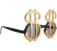 1 Paire de lunettes Dollar REF/10248 Accessoire de déguisement festif noir et or