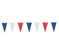 Guirlande fanion - Thème France - 3.6m - Tricolore - Papier - 12.5x22cm