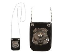 P'TIT CLOWN - 10433 - Collier Badge de Policier- Accessoire Réaliste Déguisement Police, Officier Force de l'Ordre - Idéal pour Fêtes Costumées, Soirées à Thème, Cosplay ou Carnaval