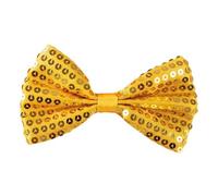 P'tit Clown - 11912- Nœud Papillon Sequins - Pré Noué, Réglable - Bow Tie - Accessoire Déguisement - Pour Carnaval, Soirées Costumées, Fêtes à Thèmes, Disco, Mariage, Célébration - Adulte - Or