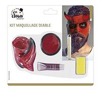 P'TIT Clown - 12900 - Kit Maquillage Diable - Cornes + Palette + Sang + Crayon Noir + éponge - Taille Unique