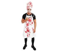 Déguisement adulte cuisinier sanglant - P'TIT CLOWN - RE13521 - Tablier et toque - Taille unique