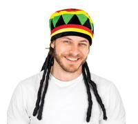 Beret Rasta En Velours Avec Dreadlocks - Taille: Unique Multicolore