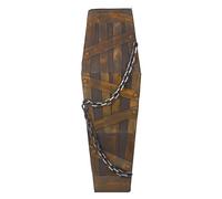 P'TIT Clown - 15720 - Cercueil Factice avec Chaînes - 160 cm - Parfait pour Décoration Halloween Effrayante - Idéal pour Maison Hantée, Ambiance Macabre et Sinistre