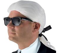 P'TIT CLOWN - 18036 - Perruque KARL avec catogan - Karl's Wig - Cheveux Synthétiques - Parfait pour Carnaval, Fêtes à Thèmes, Fashion Week, Soirées Costumées, Nouvel An - Adulte Homme - Blanc