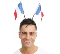 P'TIT CLOWN - 18102 - Serre-Tête Drapeaux Fance - Parfait pour supporter la France lors des Célébrations et Événements Sportifs - Bleu Blanc Rouge