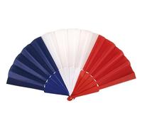 P'TIT Clown - 18120 - Eventail Pliable - French Fan - Bleu, Blanc, Rouge - Parfait pour Supporter la France Lors des Célébrations, Matchs, Événements Sportifs, Coupe du Monde et Europe, JO - Ø 40 cm