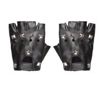 P'TIT CLOWN - 18430 - Gants Punk - Imitation Cuir - Noir - Parfait pour Compléter Tenue Gothique - Accessoire de Déguisement Carnaval, Halloween, Cosplay