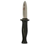 P'TIT CLOWN - 19059 - Couteau Factice Lame Rentrante - Rétractable - 18 cm - Noir - Accessoire de Déguisement en Plastique Réutilisable pour Carnaval, Halloween, Cosplay, Tour de Magie