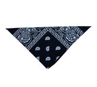P'tit Clown - 19113 - Bandana Noir - Foulard Carré - Fichu Foulard Cheveux - Homme, Femme - Accessoire Déguisement Carnaval, Halloween, Manga, Cosplay - Polyester - Motifs Paisley - 54 x 54 cm