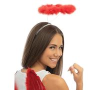 P'TIT CLOWN - 19562 - Serre-Tête Halo d'Ange, Auréole - Angel's Halo - Accessoire de Déguisement - Pour Carnaval, Saint Valentin, Fêtes à Thèmes, Nouvel An, Halloween, Noël, Christmas - Rouge