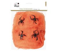 P'TIT Clown - 20023 - Toile D'araignée 56 GR - Orange - Parfait pour Décoration Halloween - Idéale pour Intérieur et Extérieur - Crée Une Atmosphère Effrayante et Sinistre - Accessoire pour Fêtes