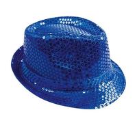 Chapeau adulte Borsalino bleu avec sequins (x1) REF/20196 bleu