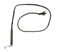 P'TIT CLOWN - 20207 - Fouet Long - Long Whip - Accessoire de Déguisement - Pour Carnaval, Fêtes à Thèmes, Dresseur, Cirque, Aventurier, Halloween, Cosplay, Manga - Imitation Cuir - Noir - 2 m